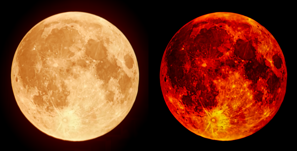 Lunar Eclipse with and without level balancing..